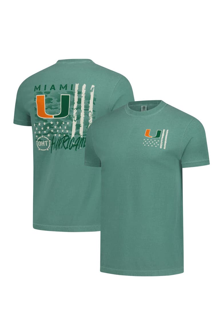 Men's  Green Miami Hurricanes Comfort Colors OHT Camo Overlay T-Shirt, Alternate, color, Green