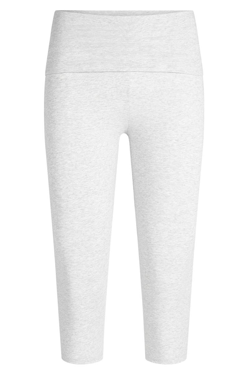 SKIMS Foldover Capri Leggings, Alternate, color, Light Heather Grey