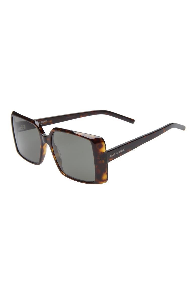 56mm Rectangular Sunglasses, Alternate, color, HAVANA/ GREY