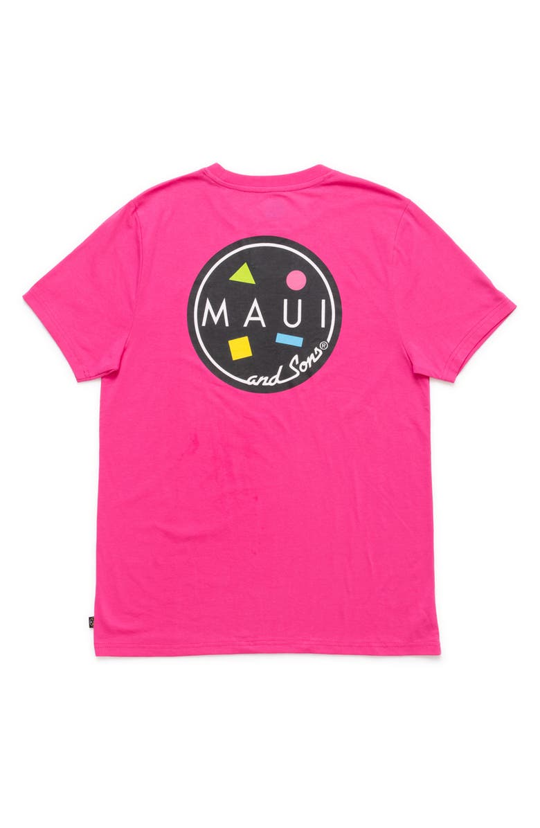 Maui & Sons Neon Cookie Logo Graphic T-Shirt, Alternate, color, Neon Pink