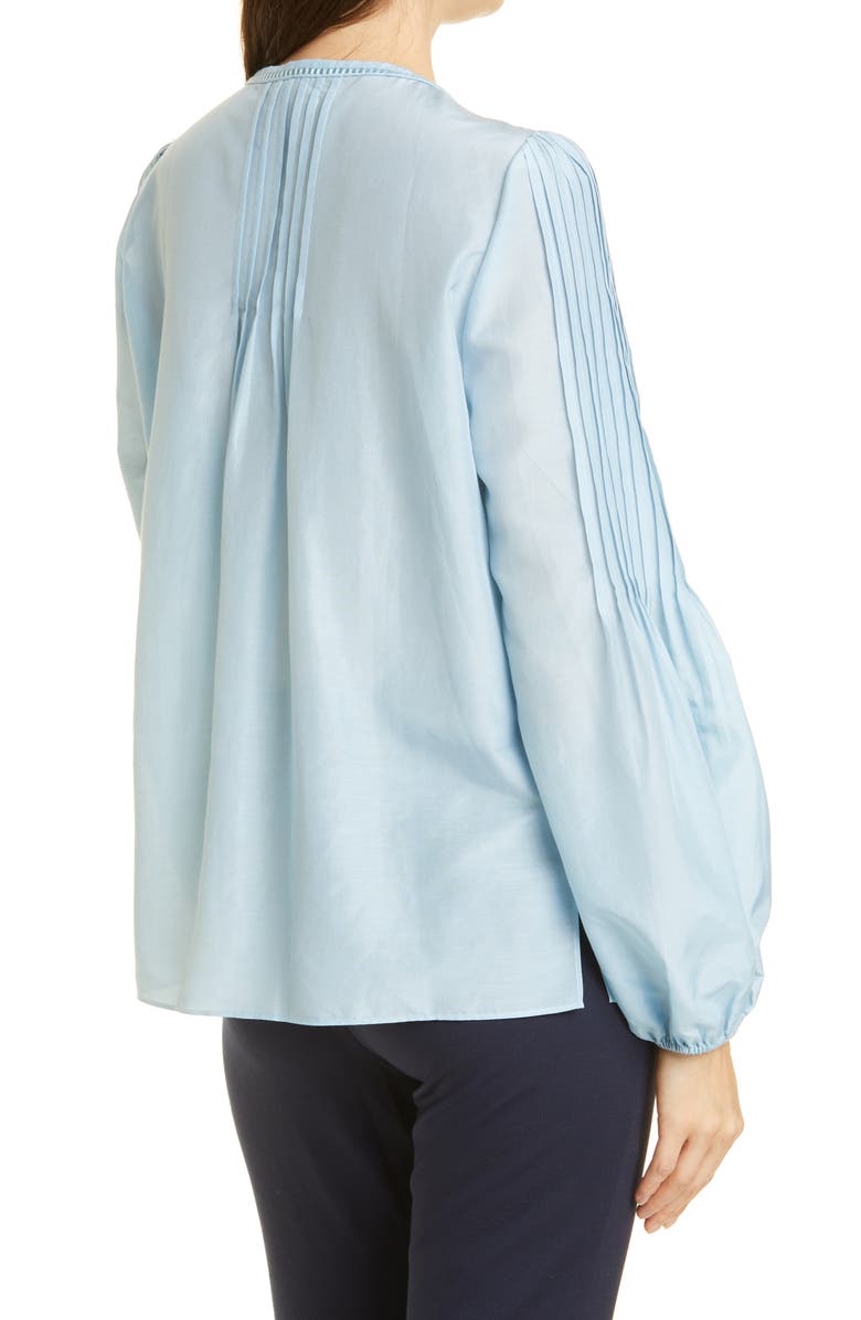 KOBI HALPERIN Sophie Pintuck Cotton & Silk Blouse, Alternate, color,
