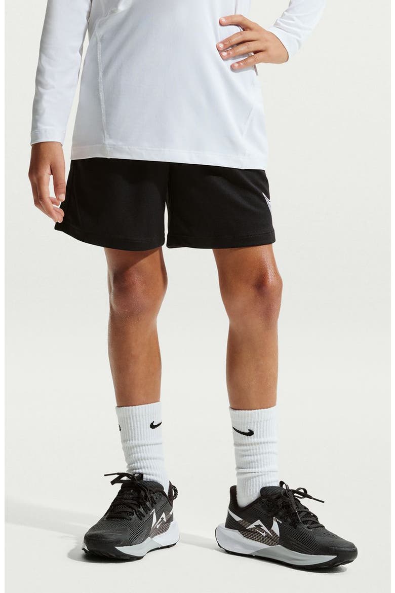 Kids' Dri-FIT Training Shorts, Main, color, BLACK/ WHITE