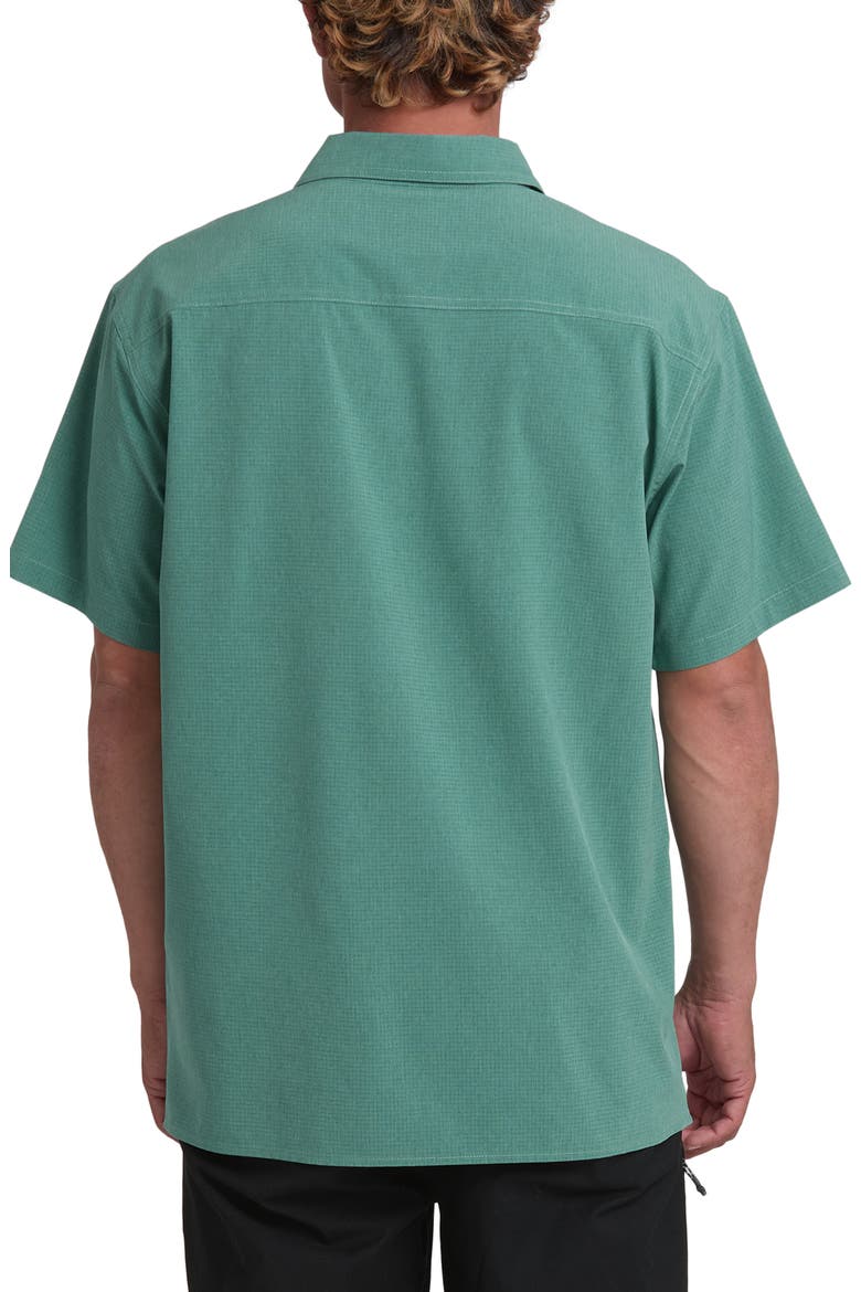 Surftrek Print Short Sleeve Button-Up Shirt, Alternate, color, SEA GREEN