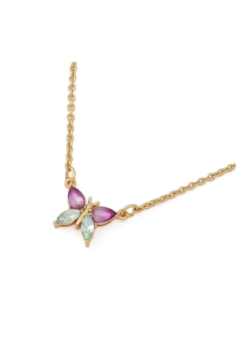 Butterfly Pendant Necklace, Alternate, color, PINK