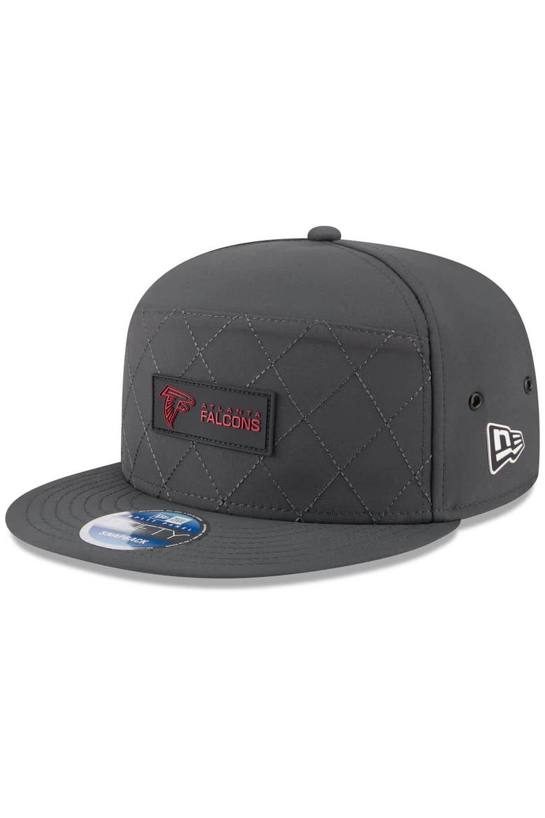 Men's New Era Charcoal Atlanta Falcons 2025 Sideline Cold Weather Split Panel 9FIFTY Snapback Hat, Main, color, Charcoal