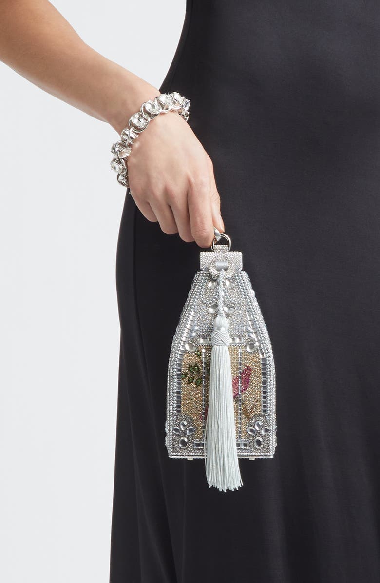 JUDITH LEIBER COUTURE Landmark Birdcage Crystal Minaudière, Alternate, color, Silver Rhine Multi