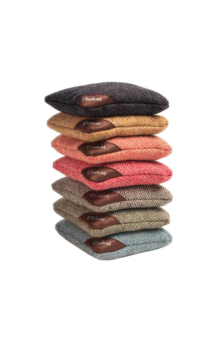 Elakai Herringbone Wool Aviator Cornhole Bags, Alternate, color, Black