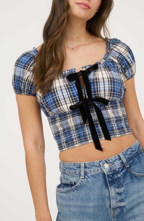 Plaid Bow Top