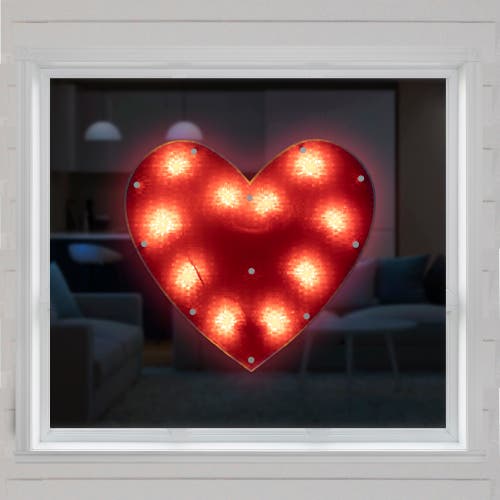 Northlight 13" Lighted Shimmering Red Heart Valentine's Day Window Silhouette In Red