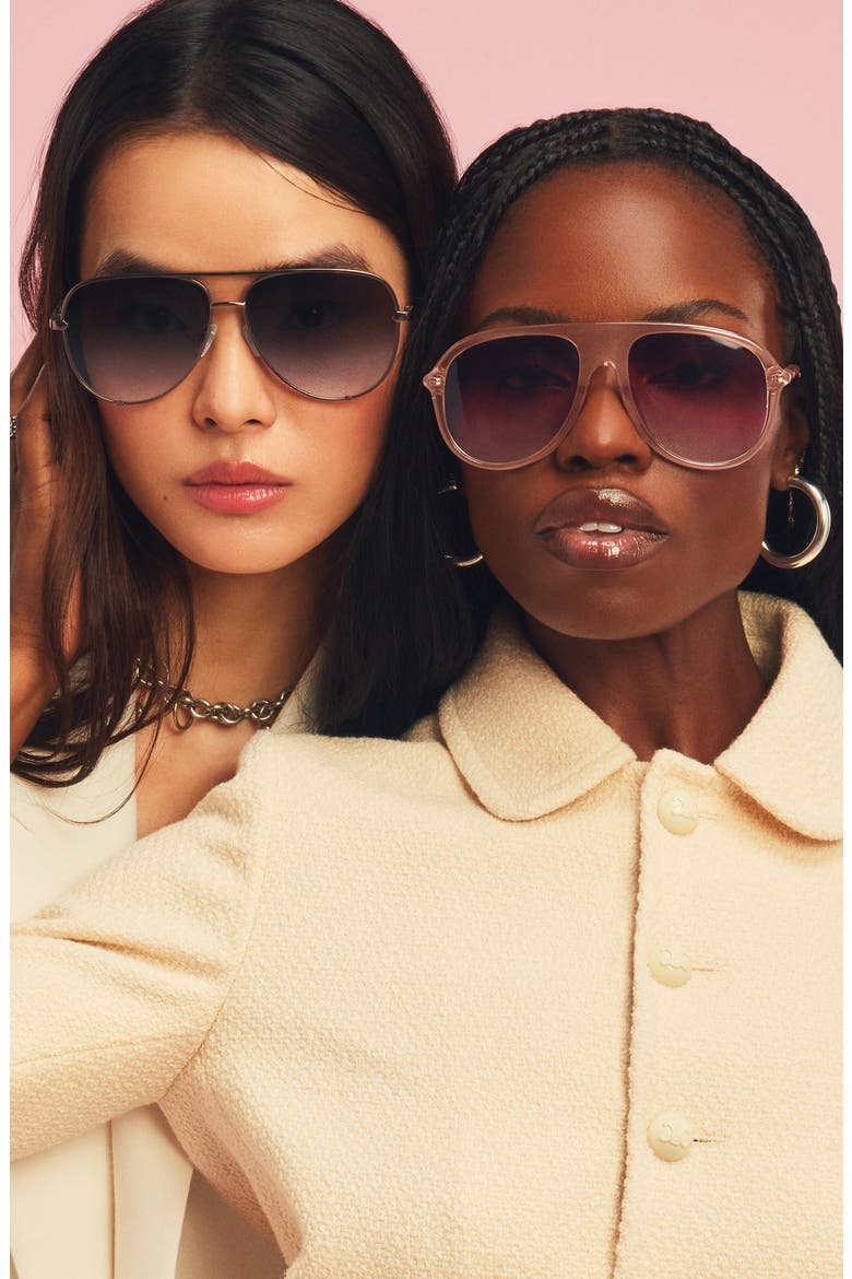 High Key 64mm Oversize Aviator Sunglasses, Alternate, color, CHOCOLATE/ DARK BROWN