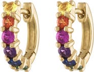 EDEN PRESLEY Signature Gold Blue Sapphire Huggie Hoop Earrings