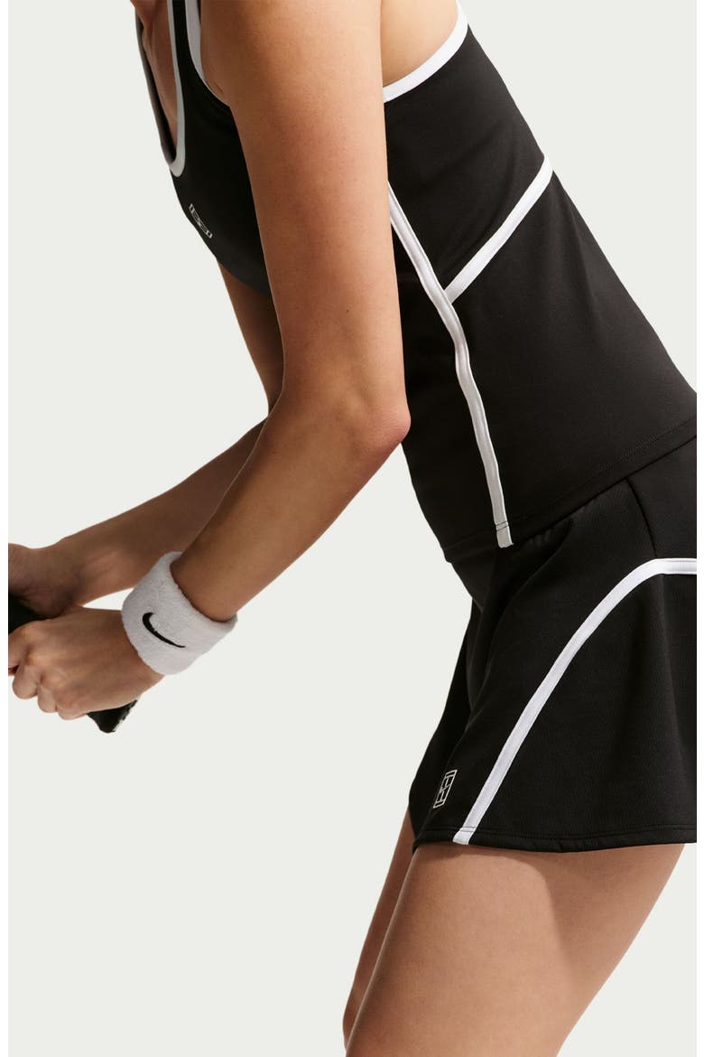 Court Advantage Dri-FIT High Waist Tennis Skort, Alternate, color, BLACK/WHITE