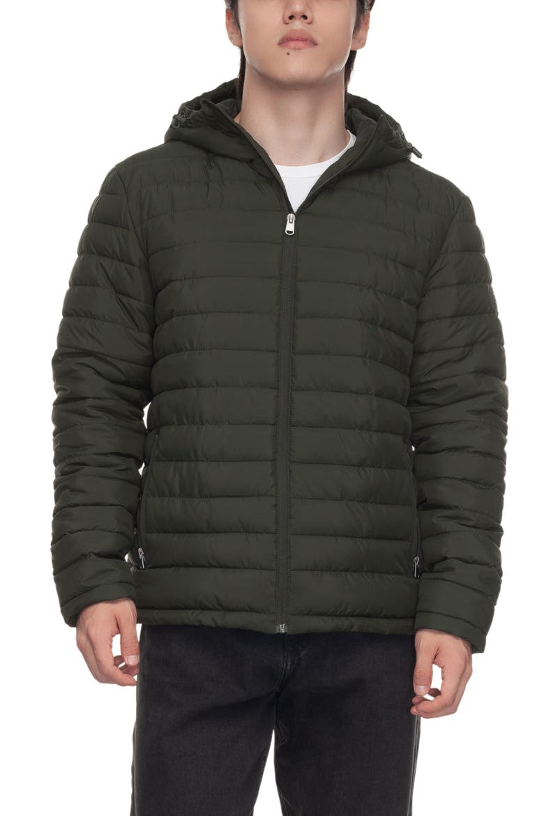 Midweight Puffer Jacket, Main, color, Olive