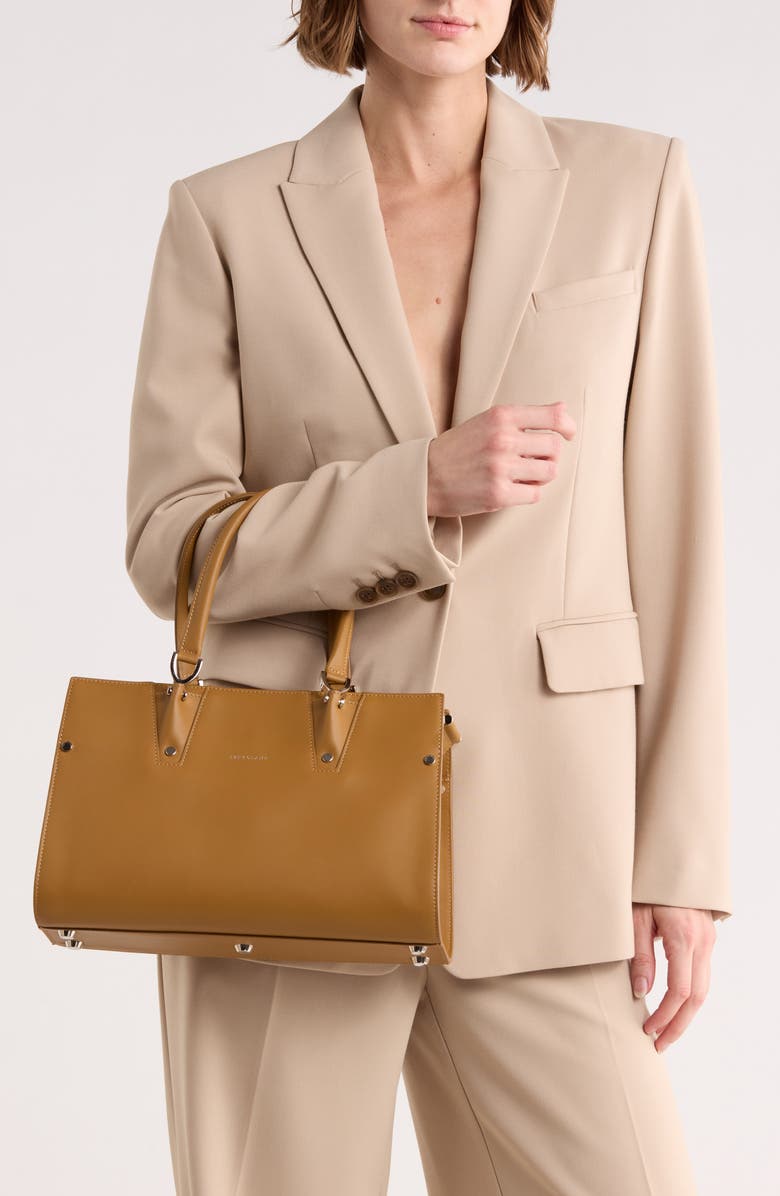 Longchamp Le Pliage Cuir Top Handle Bag, Alternate, color, Natural