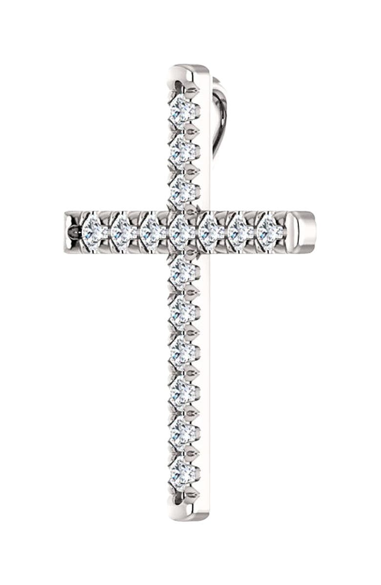 Bliss Diamond 1/2 Ct EX3 Lab Grown Diamond Cross Pendant Necklace 1" Tall 14k Gold, Alternate, color, 