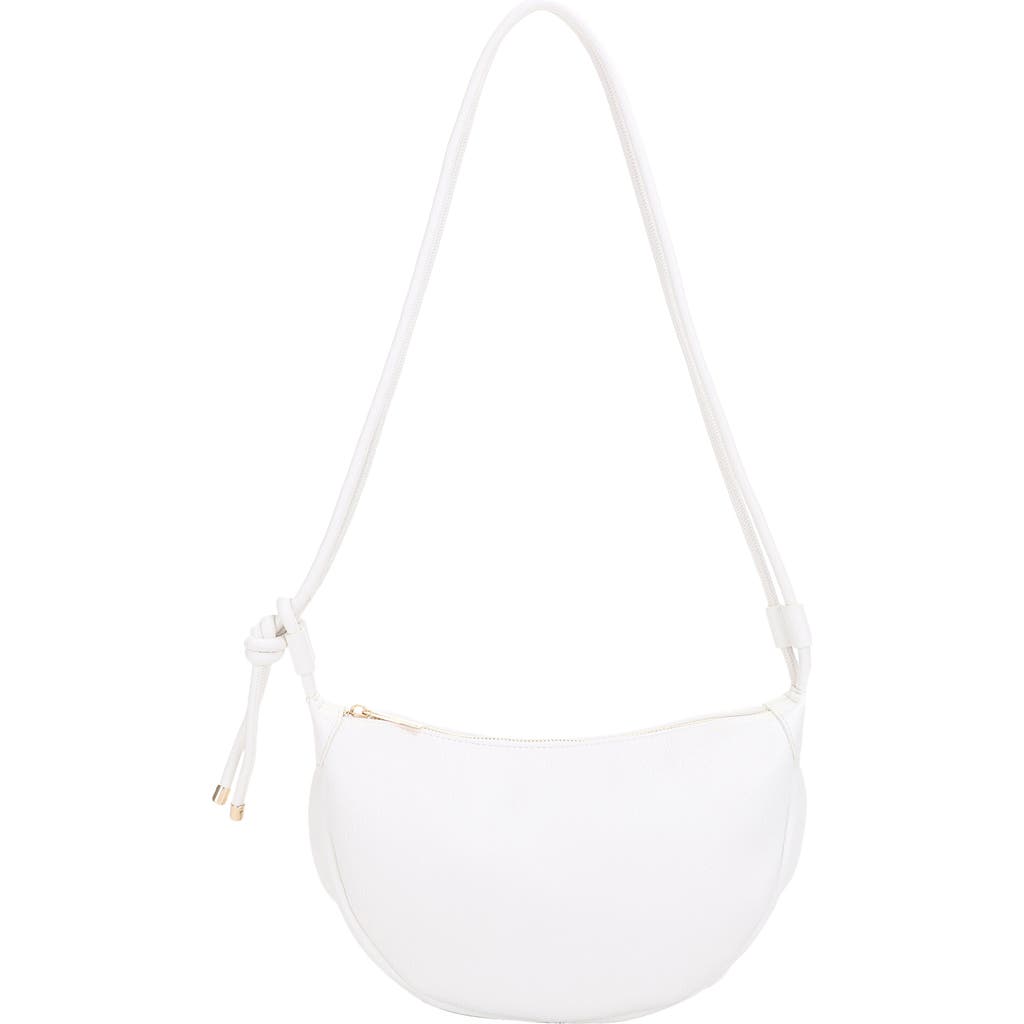 Mali + Lili Aria Recycled Vegan Leather Shoulder Bag In White