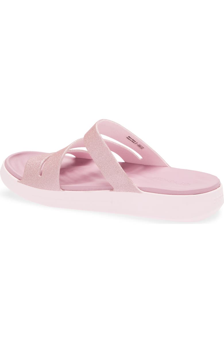 CROCS Getaway Glitter Slide Strappy Sandal, Alternate, color, Pink Milk