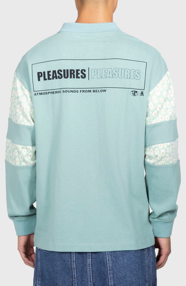 PLEASURES Sounds Cotton Rugby Polo, Alternate, color, Matcha