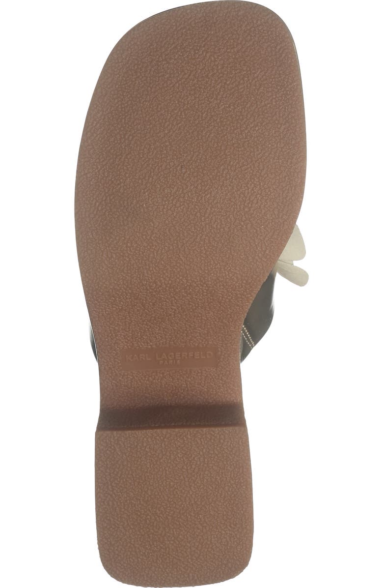 KARL LAGERFELD PARIS Moracco Flower Platform Slide Sandal, Alternate, color, White Gold