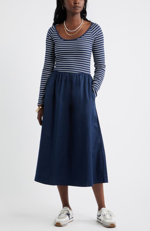 Mixed Media Midi Dress