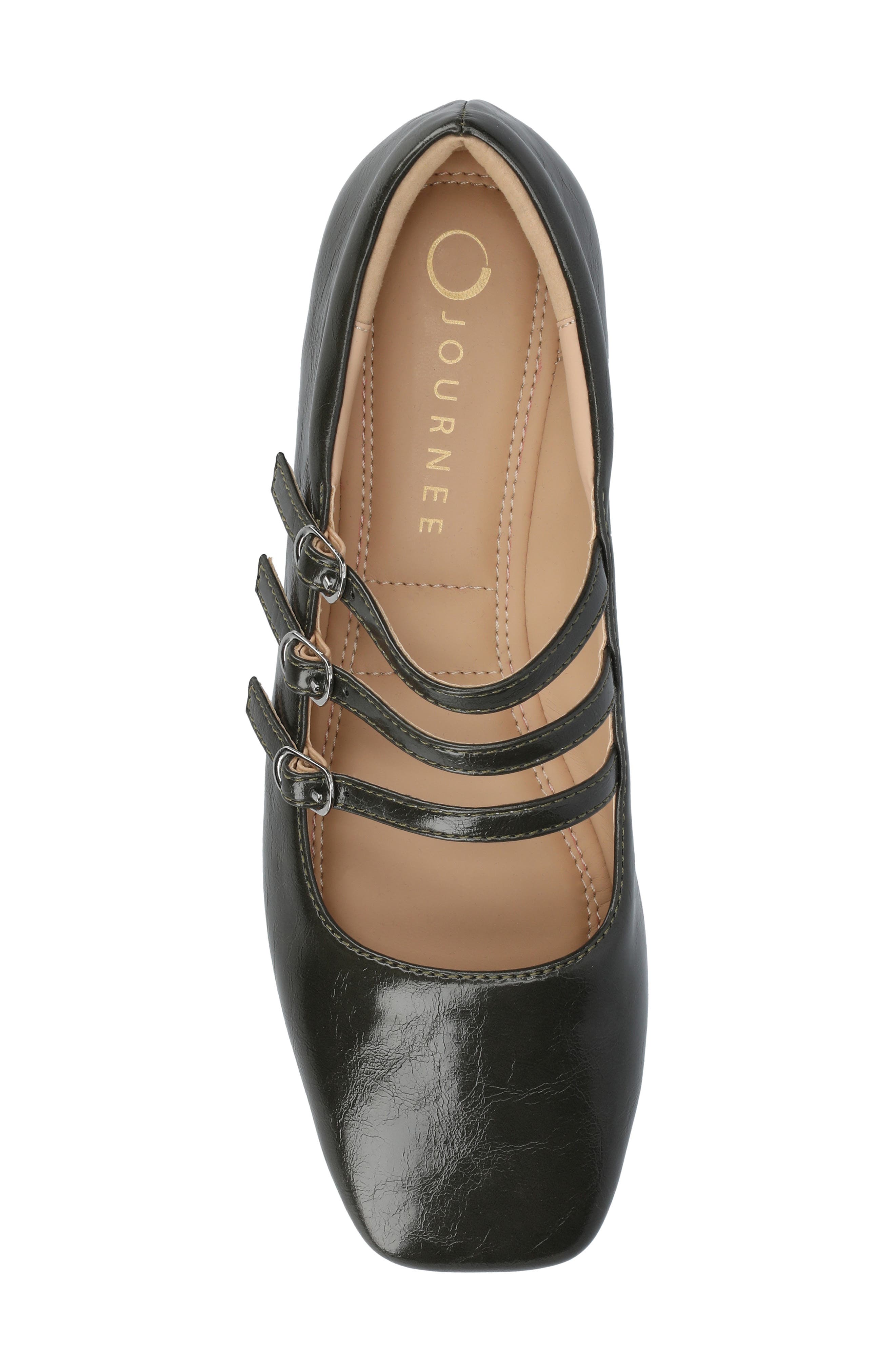 Darlin Multi Strap Mary Jane Flat, Alternate, color, OLIVE CRINKLE