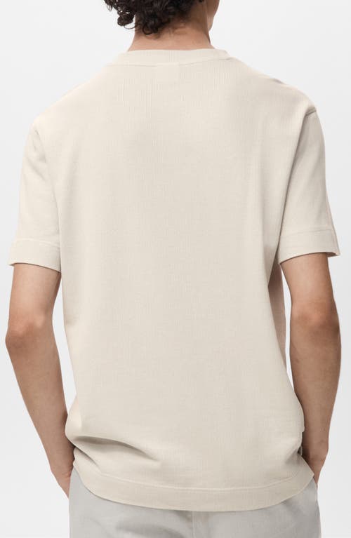 Mango Cotton Blend Fine Knit T-shirt In Neutral