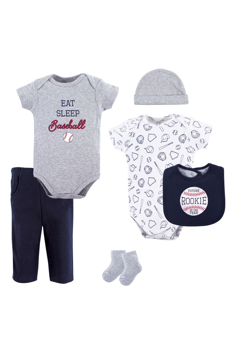 Hudson Baby Cotton Layette Set, Main, color, Baseball