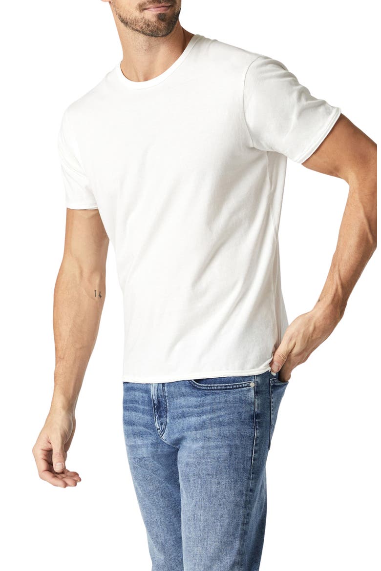 Raw Edge Cotton T-Shirt, Alternate, color, BLANC DE BLANC