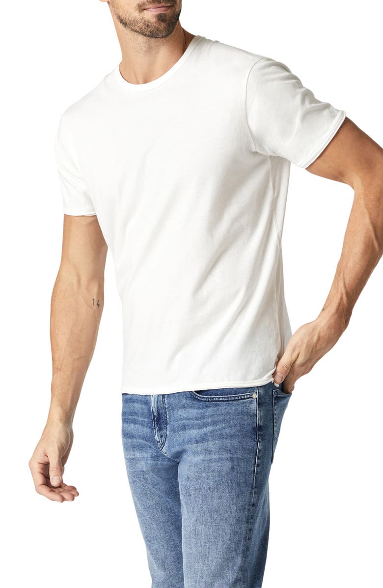 Mavi Jeans Raw Edge Cotton T-Shirt, Alternate, color, Blanc De Blanc