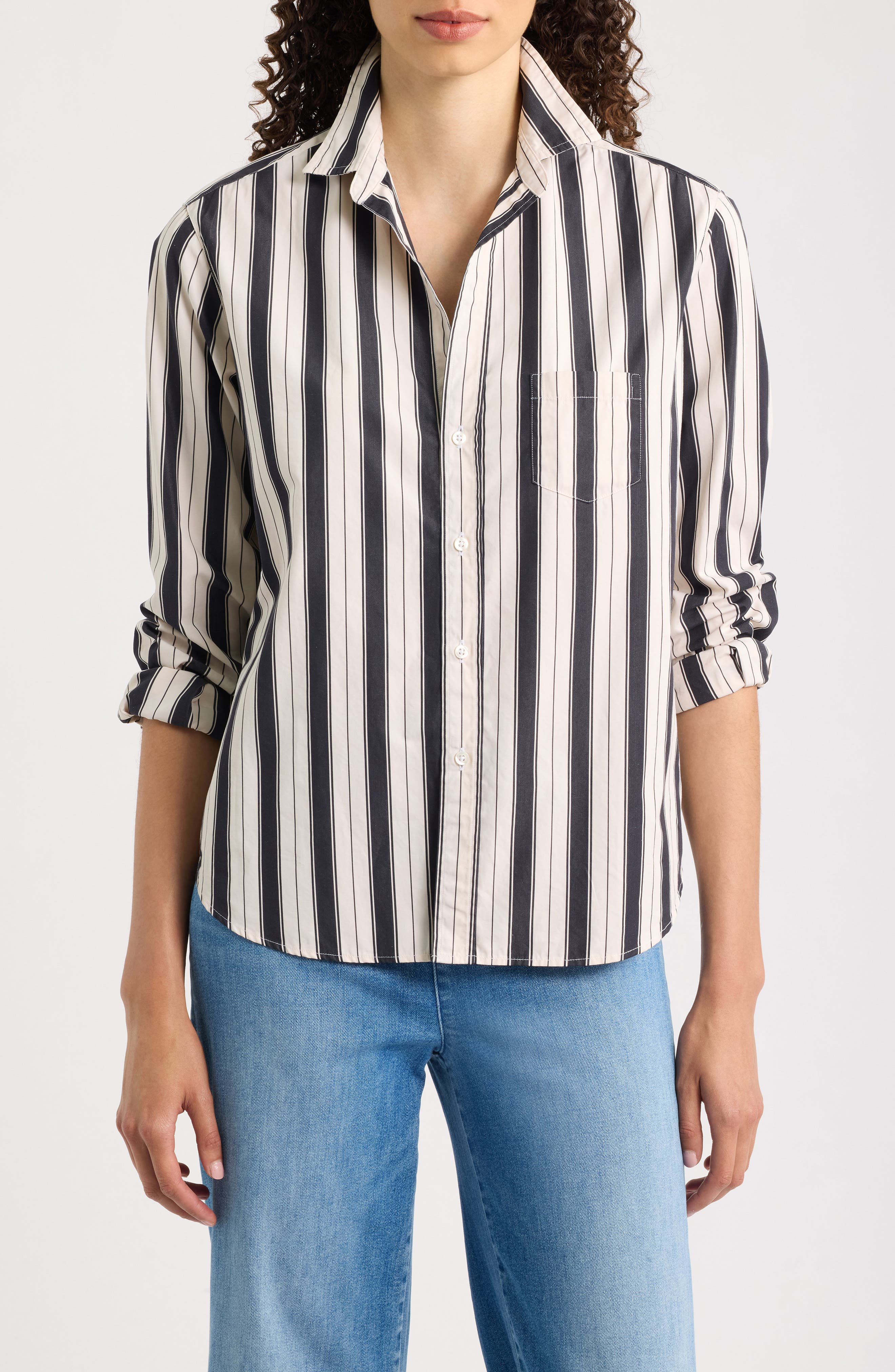 selected BLACK AND CREAM STRIPE