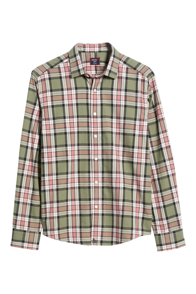 Larsen Regular Fit Cotton Flannel Button-Up Shirt, Alternate, color, GREEN
