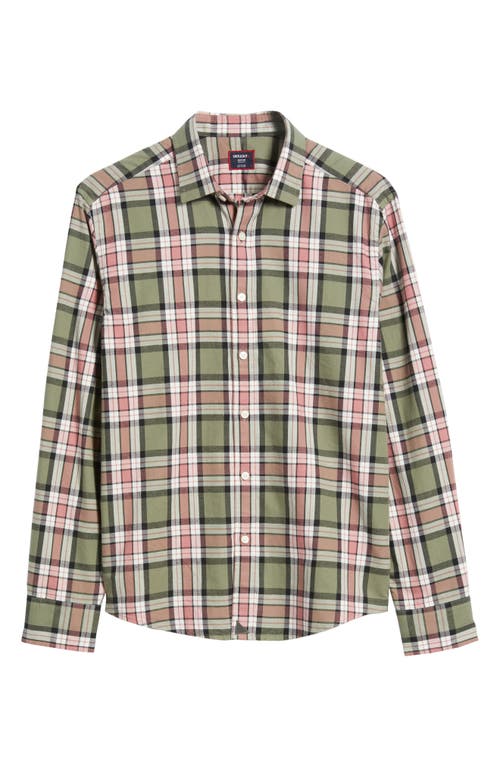 Untuckit Larsen Regular Fit Cotton Flannel Button-up Shirt In Green
