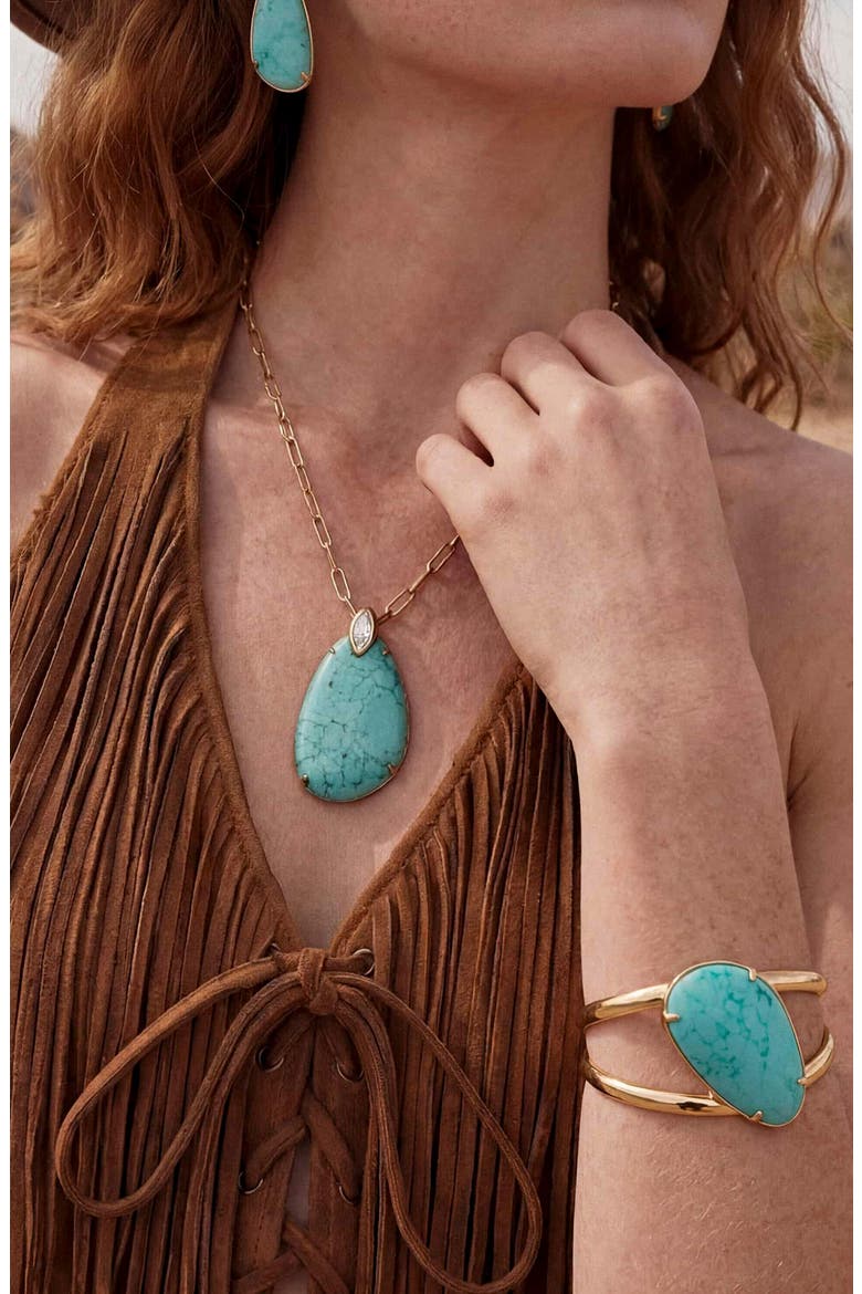 Majestic Reconstituted Turquoise Pendant Necklace, Alternate, color, TURQUOISE