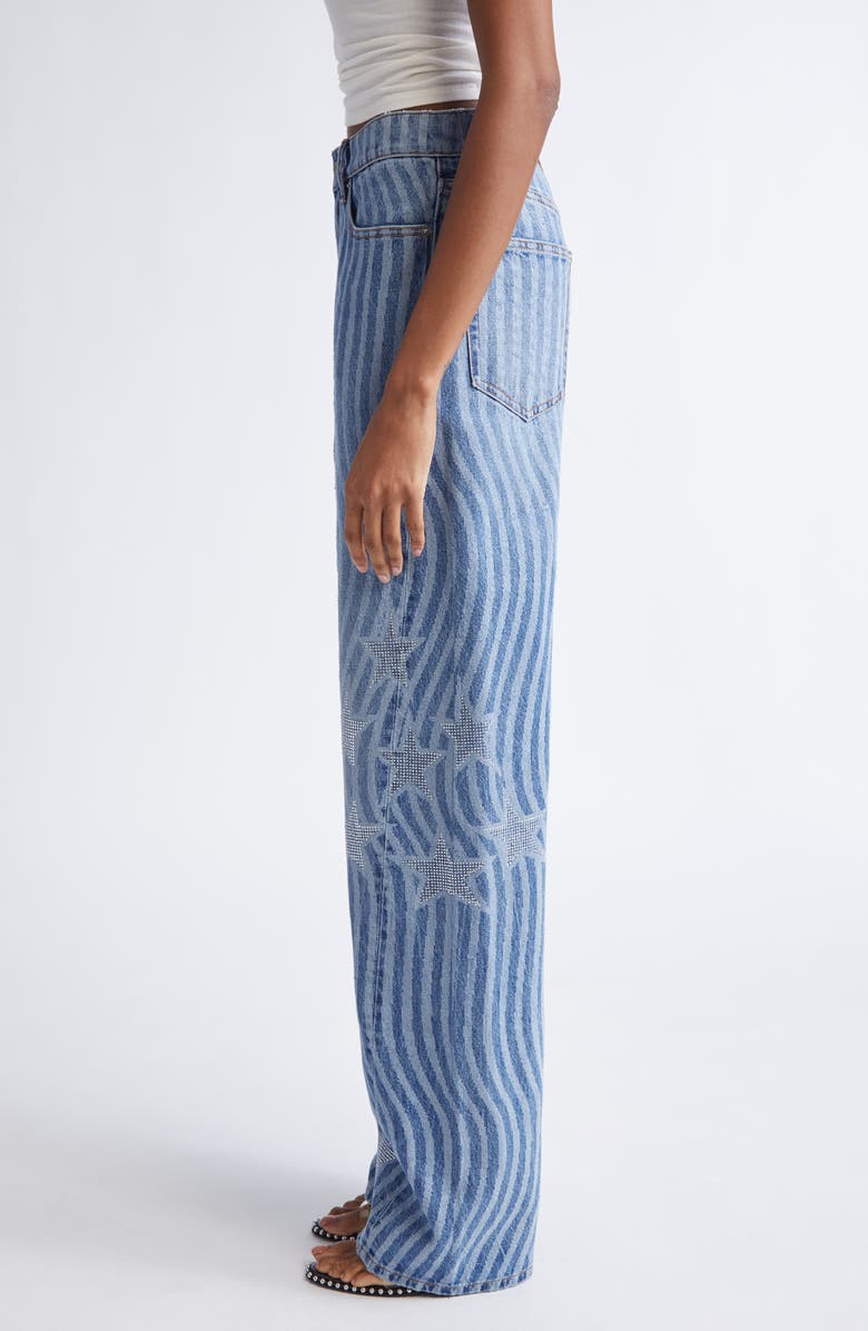 Alexander Wang Float Stars & Stripes Straight Leg Jeans, Alternate, color, Vintage Medium Indigo
