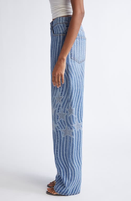 Alexander Wang Float Stars & Stripes Straight Leg Jeans In Blue