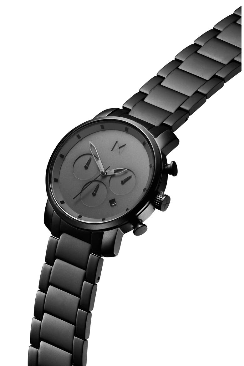Chronograph Bracelet Watch, 40mm, Alternate, color, BLACK