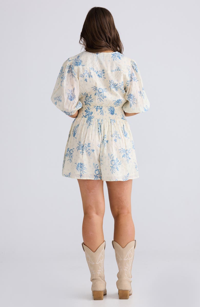 Talisman the Label Halo Floral Print Romper, Alternate, color, 