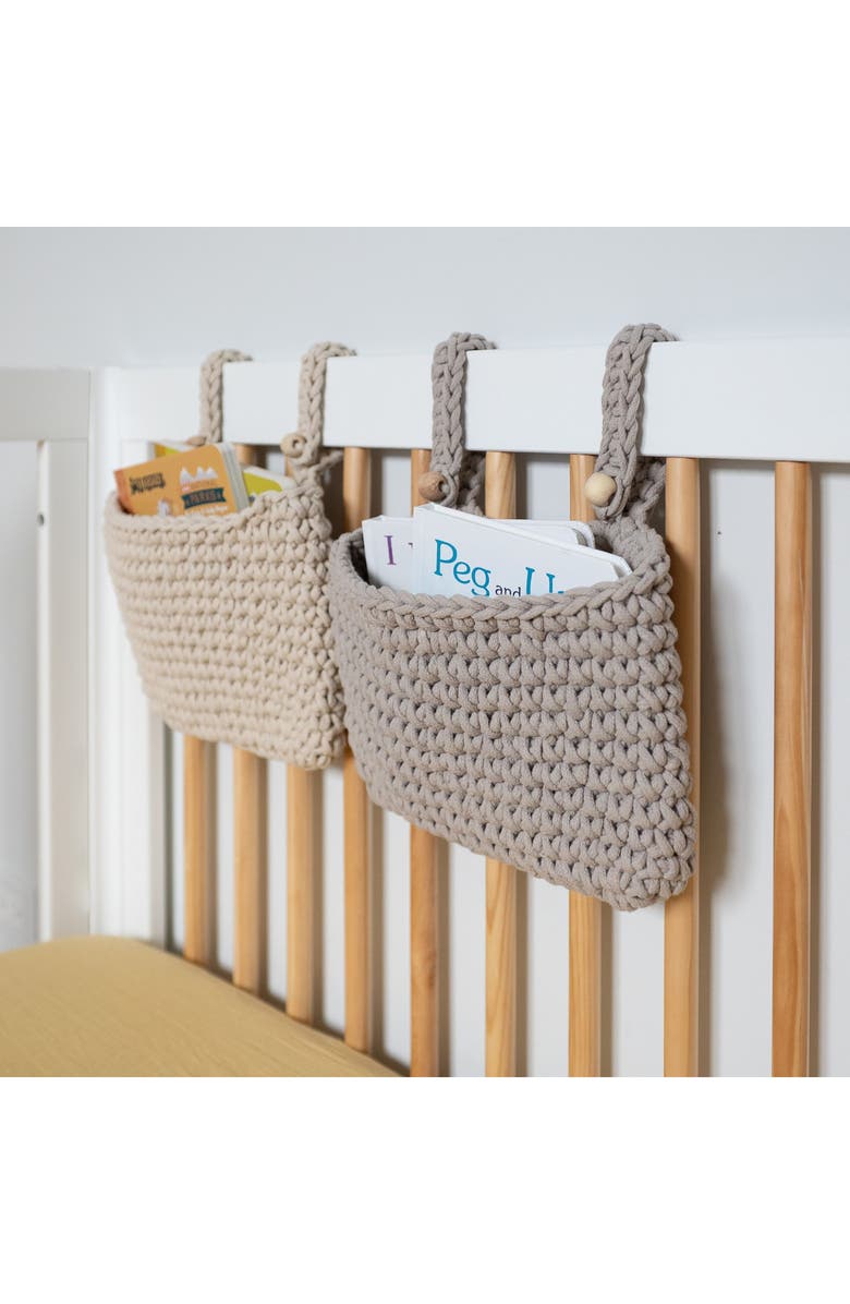 CRANE BABY Assorted 3-Pack Hanging Storage Bins, Alternate, color, Beige