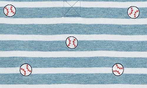 LITTLE ME LITTLE ME BASEBALL STRIPE ROMPER & BUCKET HAT SET