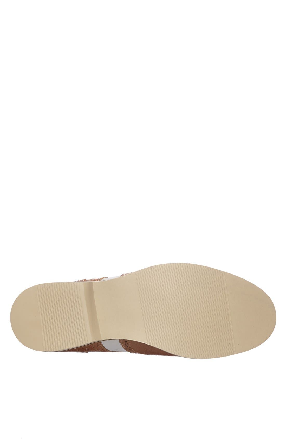 'Wing It' Leather Spectator Oxford, Alternate, color, CHILI/ WHITE