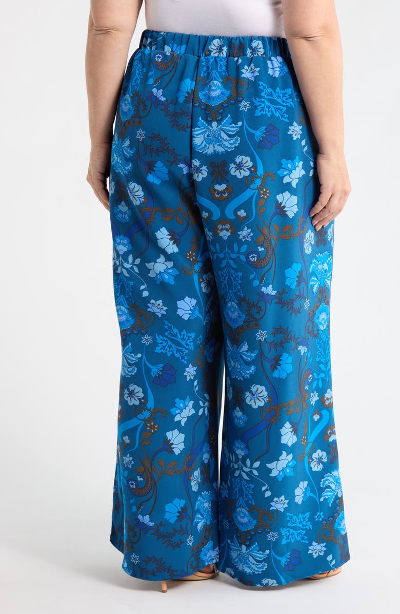 SUGARLIPS Palmate Pluma Floral Print Wide Leg Pants, Alternate, color,