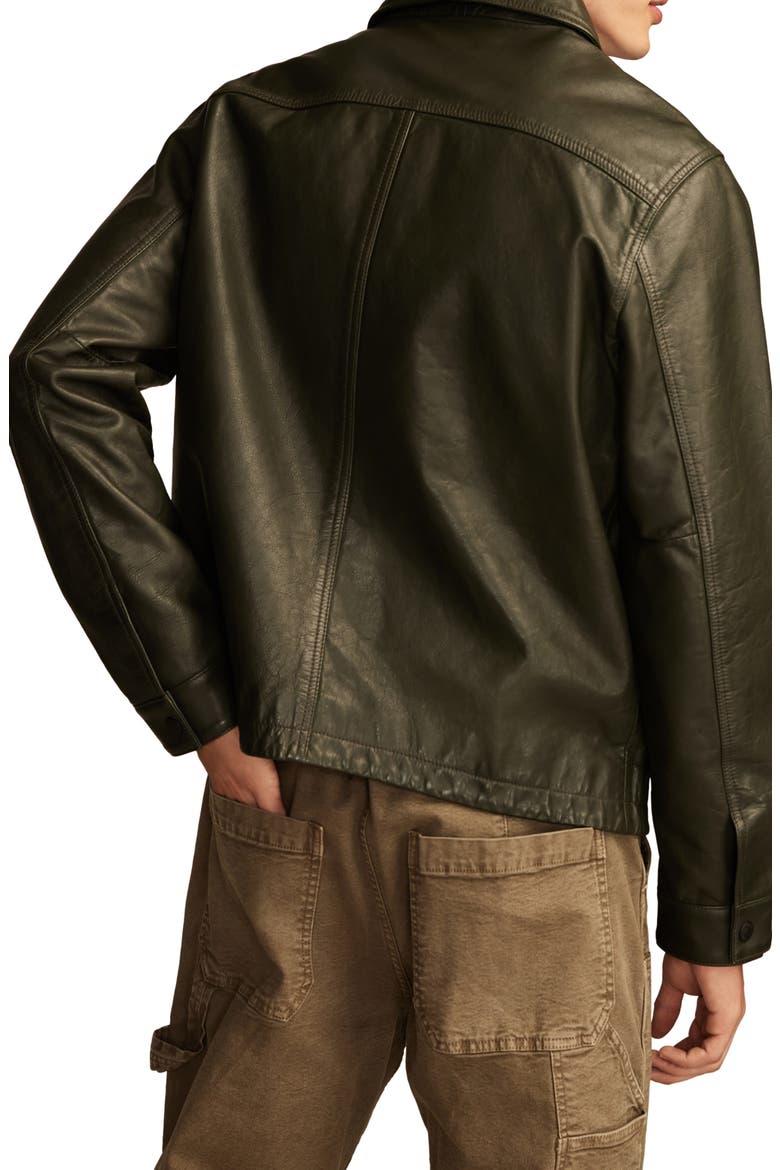 Leather Touring Jacket, Alternate, color, FOREST NIGHT