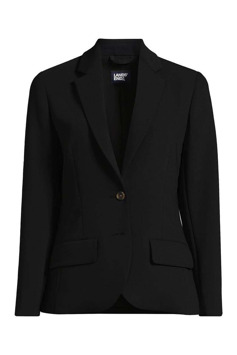Crepe Blazer, Alternate, color, Black