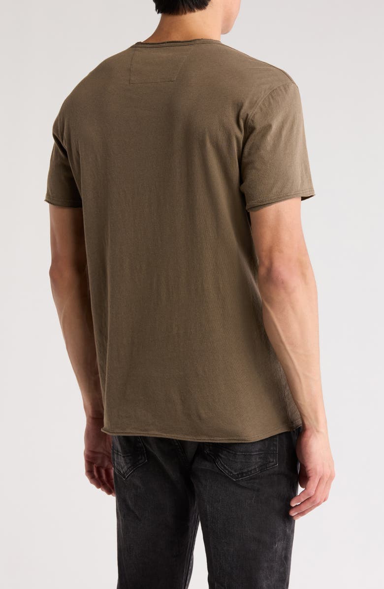 John Varvatos Music Saves Raw Edge Cotton Graphic T-Shirt, Alternate, color, Teakwood