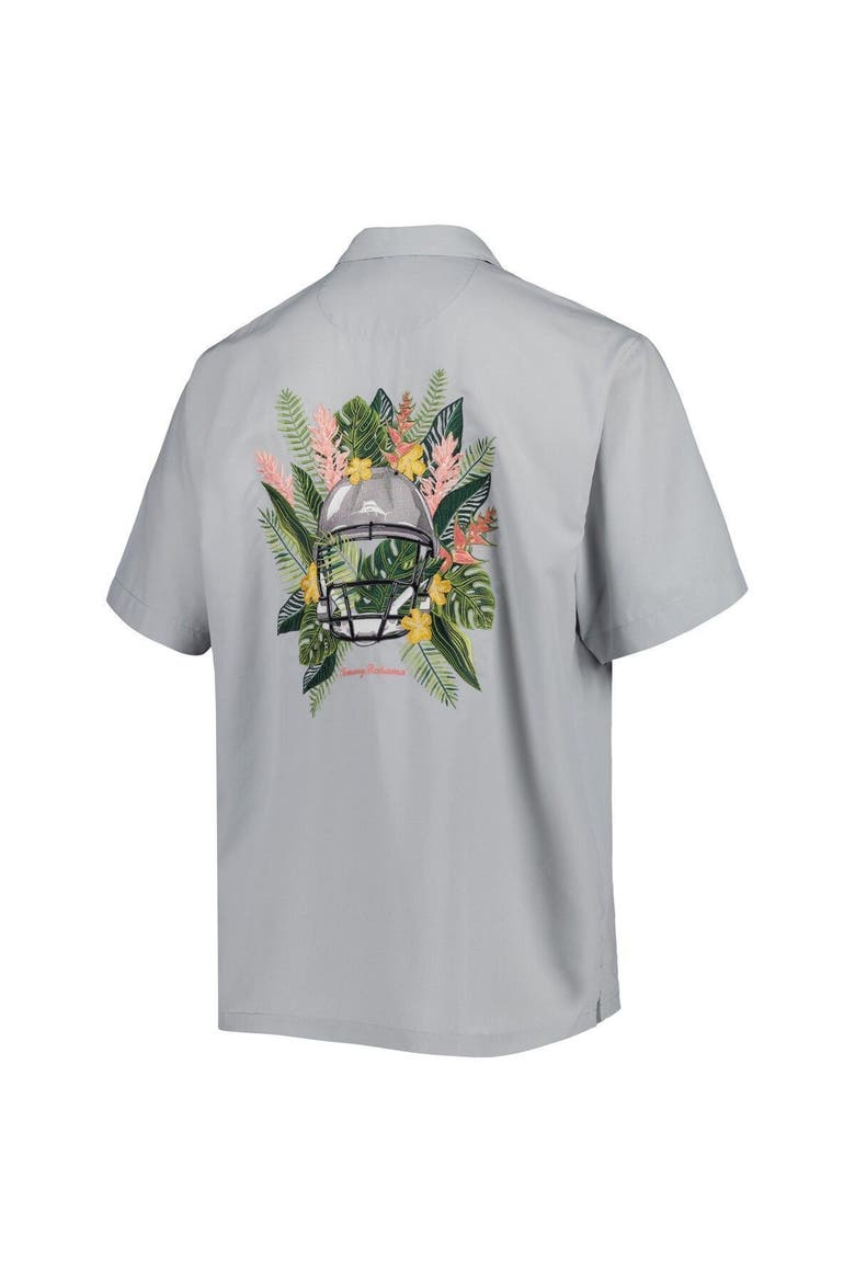 Men's Tommy Bahama Gray Dallas Cowboys Coconut Point Frondly Fan Camp IslandZone Button-Up Shirt, Alternate, color, Gray