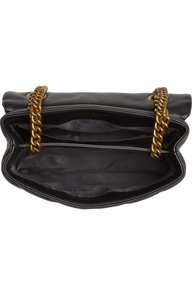 Kurt Geiger London Kensington Quilted Leather Shoulder Bag, Alternate, color, Black