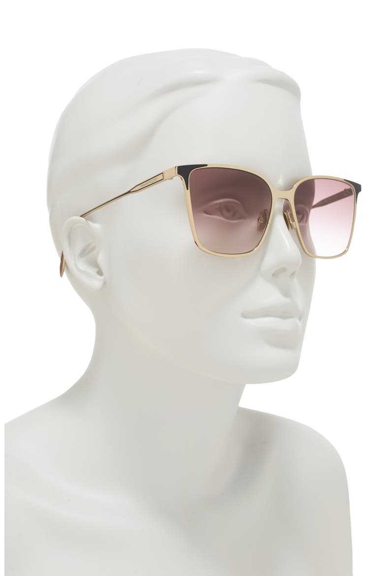 Alexander McQueen 57mm Fashion Sunglasses, Alternate, color, GOLD GOLD VIOLET