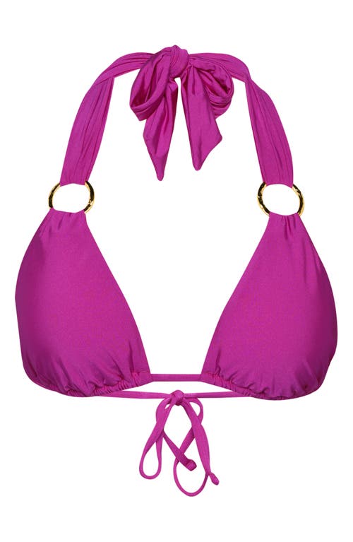 Sunshine 79 Solids Triangle Bikini Top In Purple