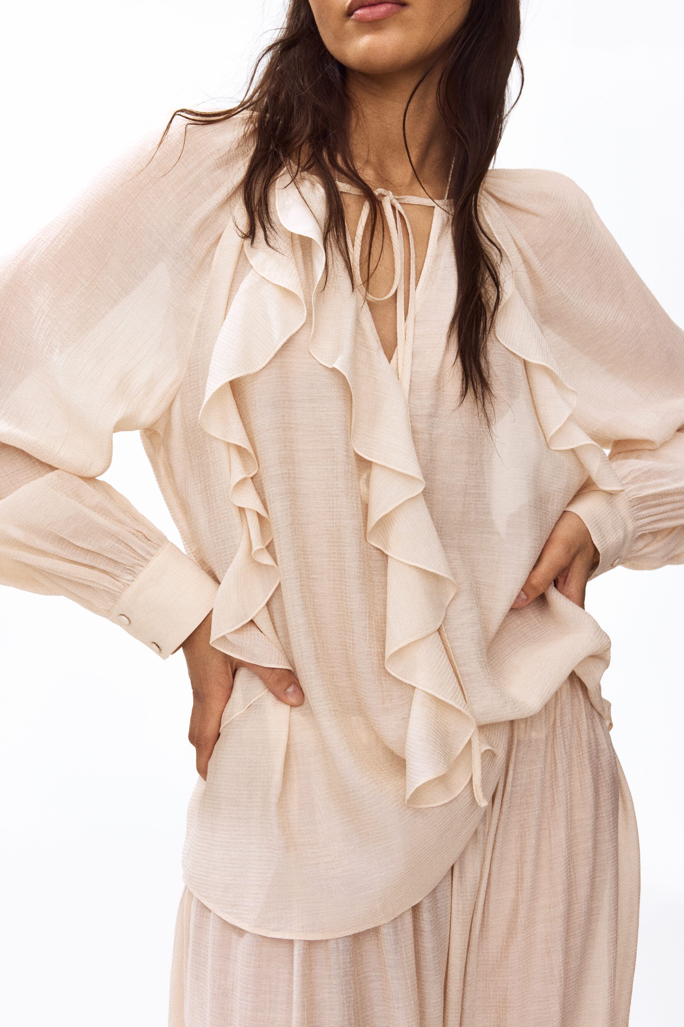 Flounce-trimmed Blouse - image 4