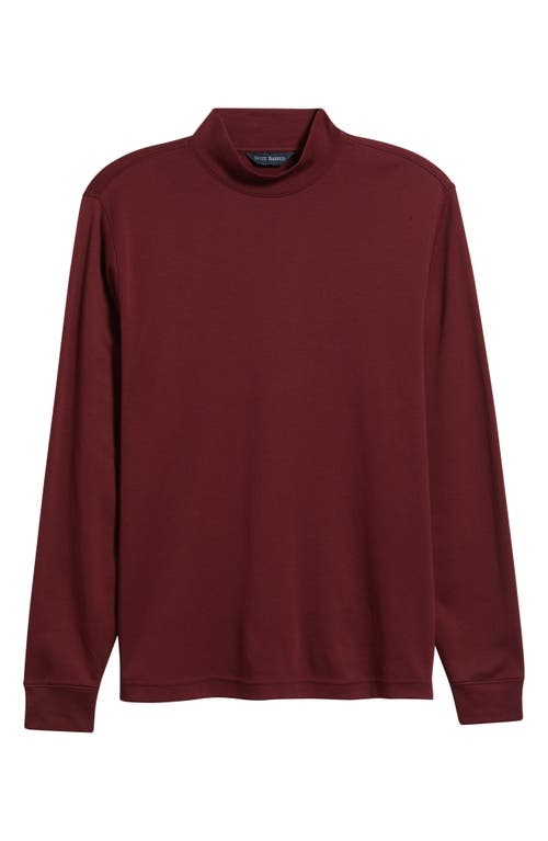 Scott Barber Pima Cotton Interlock Mock Neck Top In Burgundy